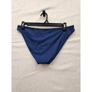 Shade & Shore Womens Ribbed Bikini Bottom Navy Blue Size L 12-14 New With Tags
